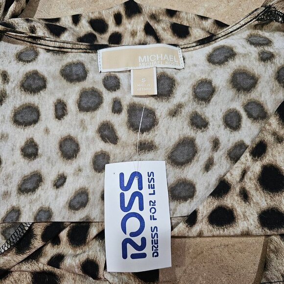 NWT Women's Michael Kors Animal Print Faux‎ Wrap Top Size Small - Picture 5 of 7